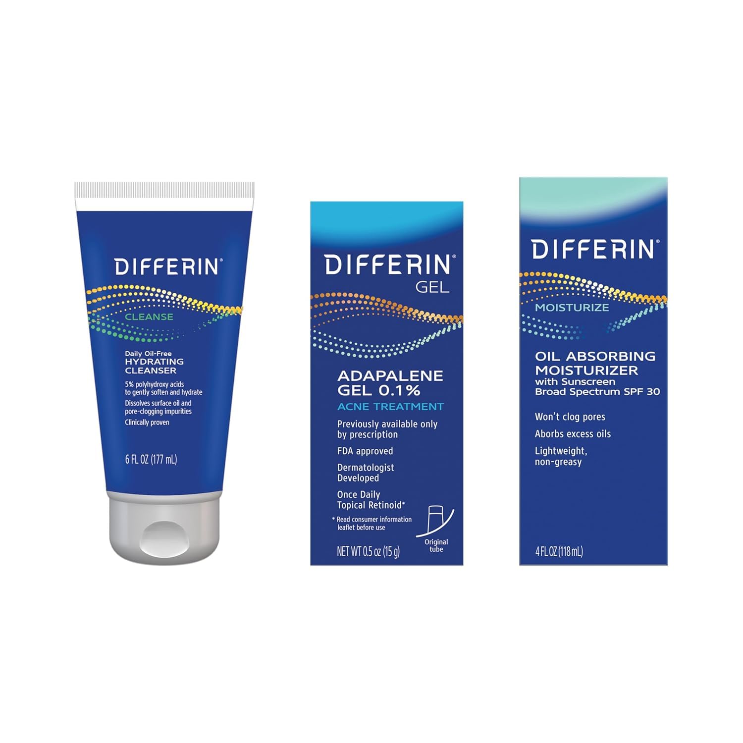 Differin 3-Piece Acne Regimen Kit