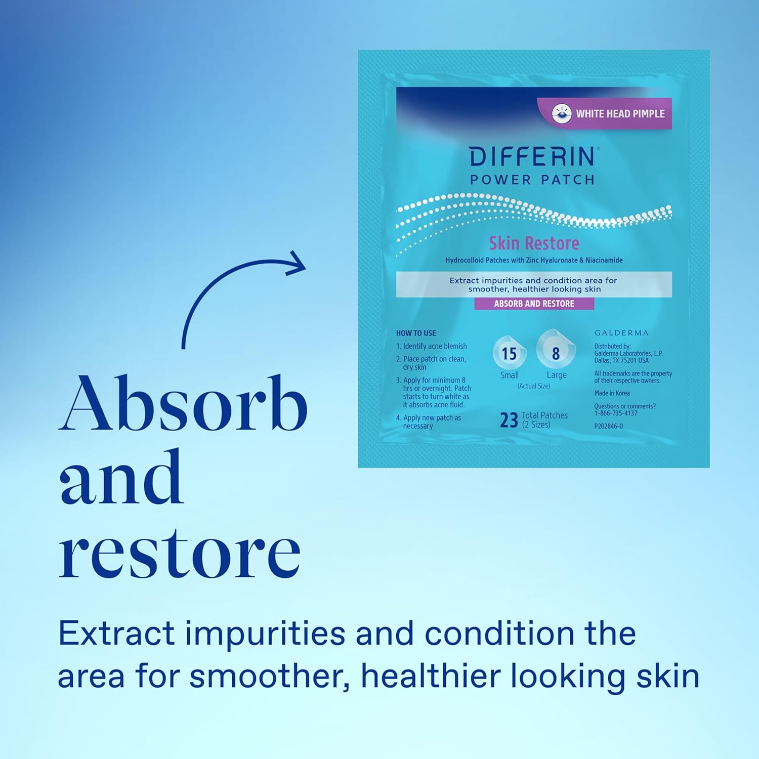 Differin Power Patch Skin Restore Hydrocolloid Pimple Patches