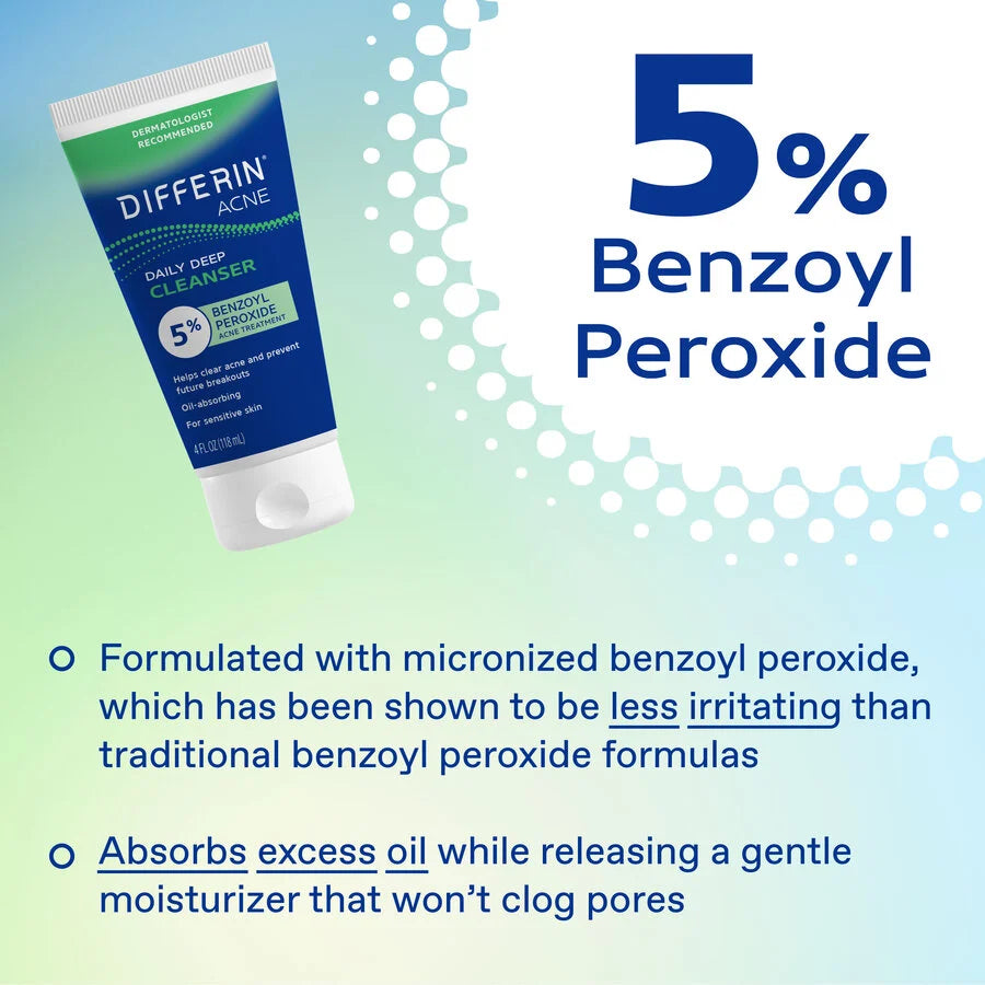Differin 5% Benzoyl Peroxide Daily Deep Cleanser
